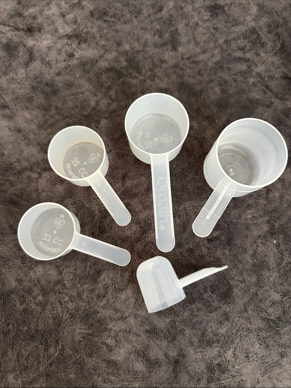 Clear Plastic Liquid Measuring Scoops - Set of 4